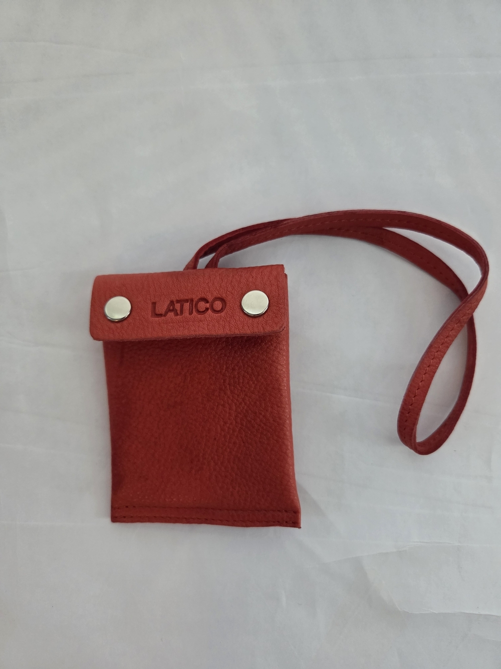 Latico Red Pebbled Leather Cardholder